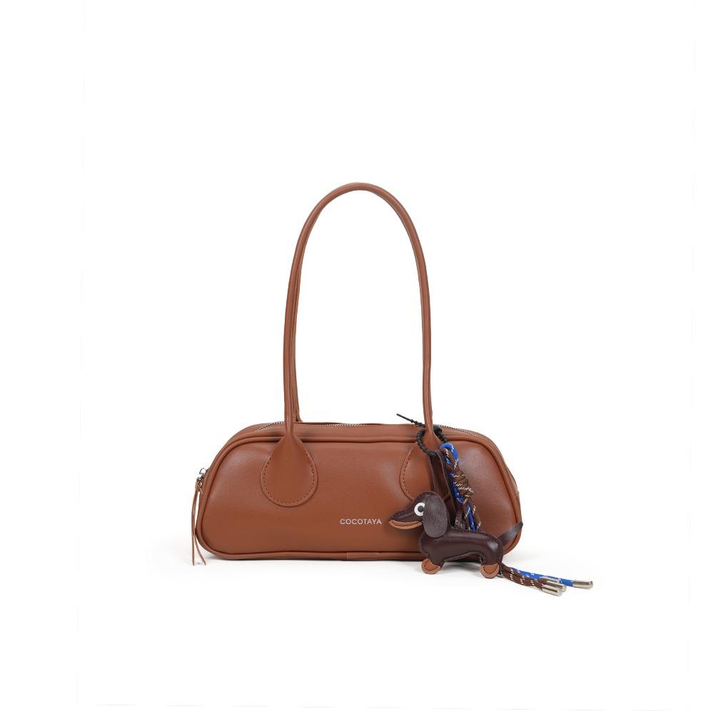 New style fashion handbag, fashionable and easy to match, made of PU leather, underarm bag with pendant