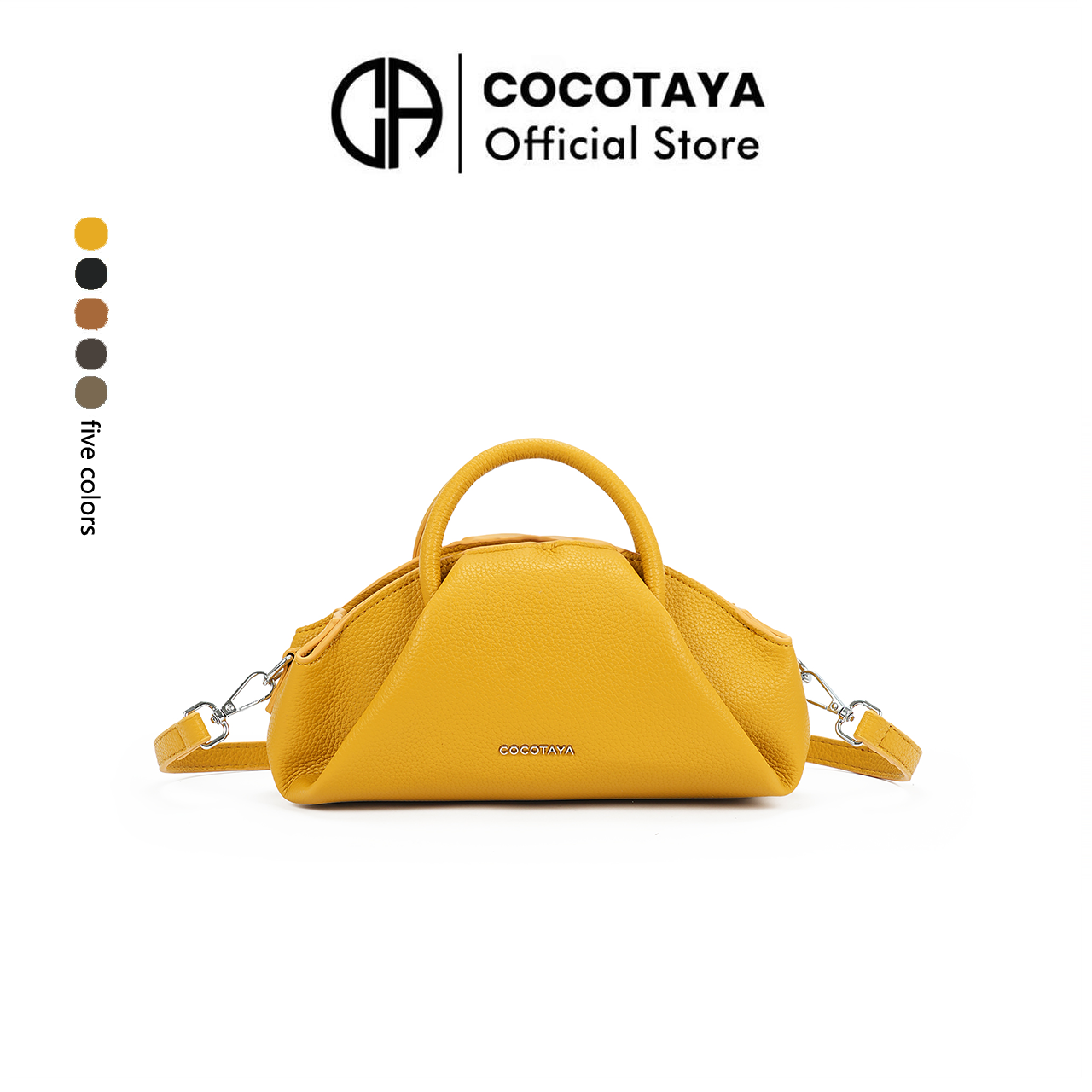 (cocotaya)Adjustable shoulder strap PU leather shell bag, multi-functional lightweight handbag or crossbody bag.