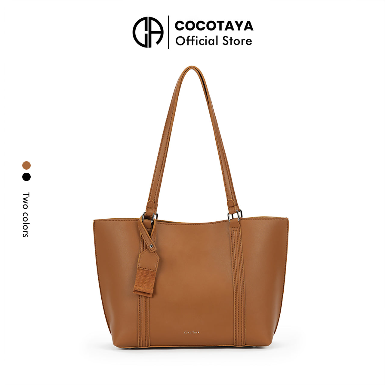 (COCOTAYA)Trendy leather commuter handbag with large capacity and charm