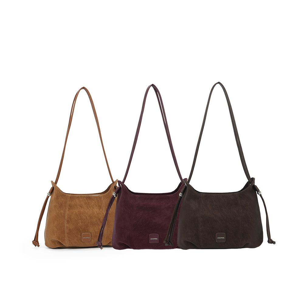 (COCOTAYA)Pumpkin Bag Retro PU Shoulder Bag Exquisite Crossbody Bag