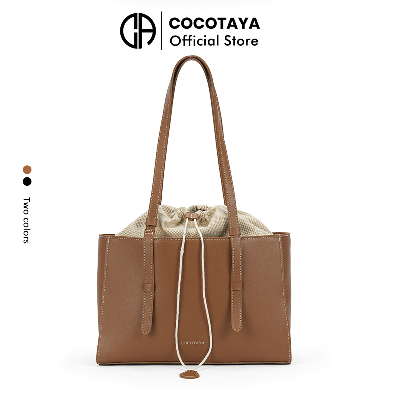 (COCOTAYA)Simple handbag with large capacity drawstring tote bag