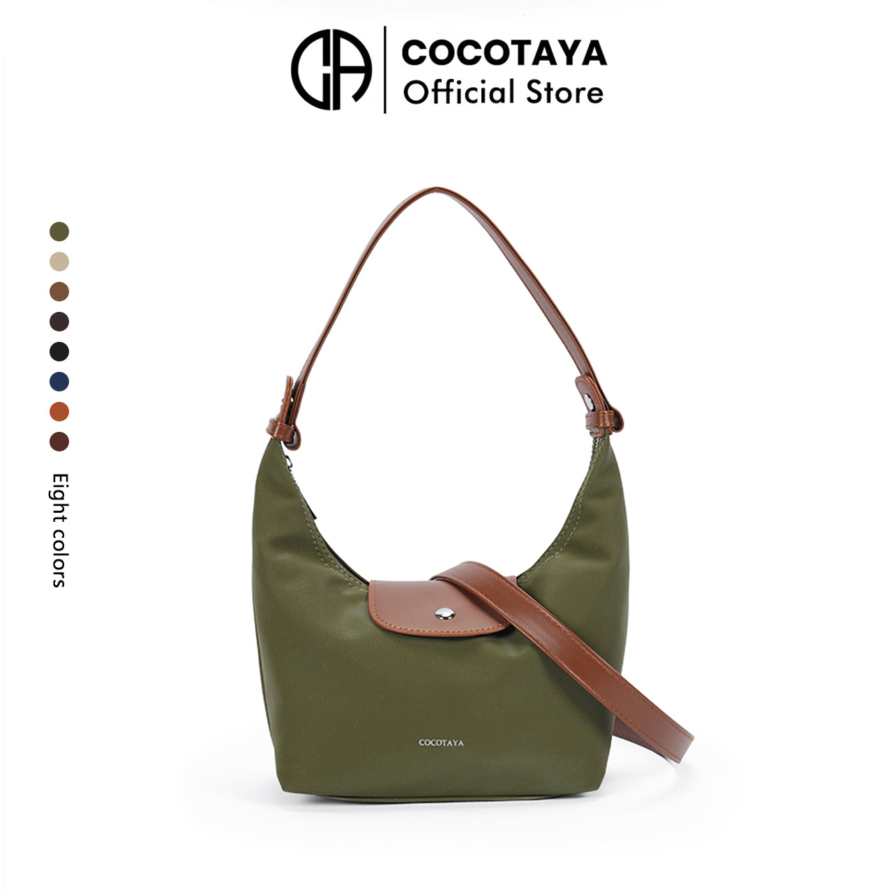 (COCOTAYA)Vintage leather underarm bag with delicate zipper and magnetic closure.