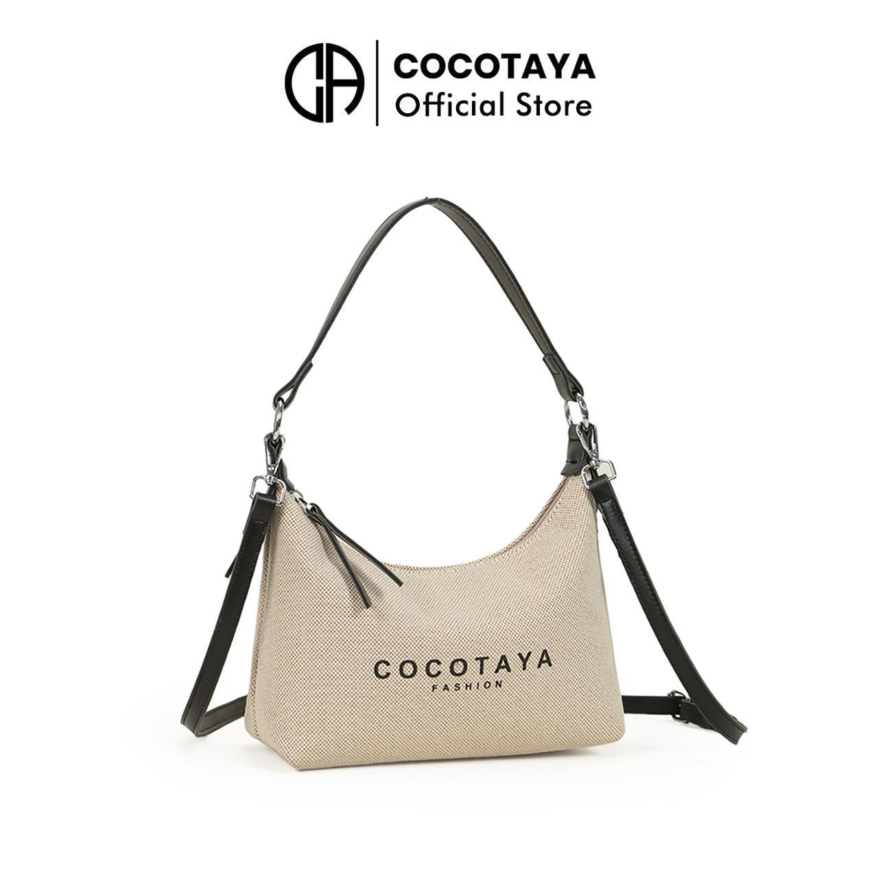 Soft Canvas Casual Handbag, Fashion Shoulder Bag, PU Leather Shoulder Strap, Letter Print