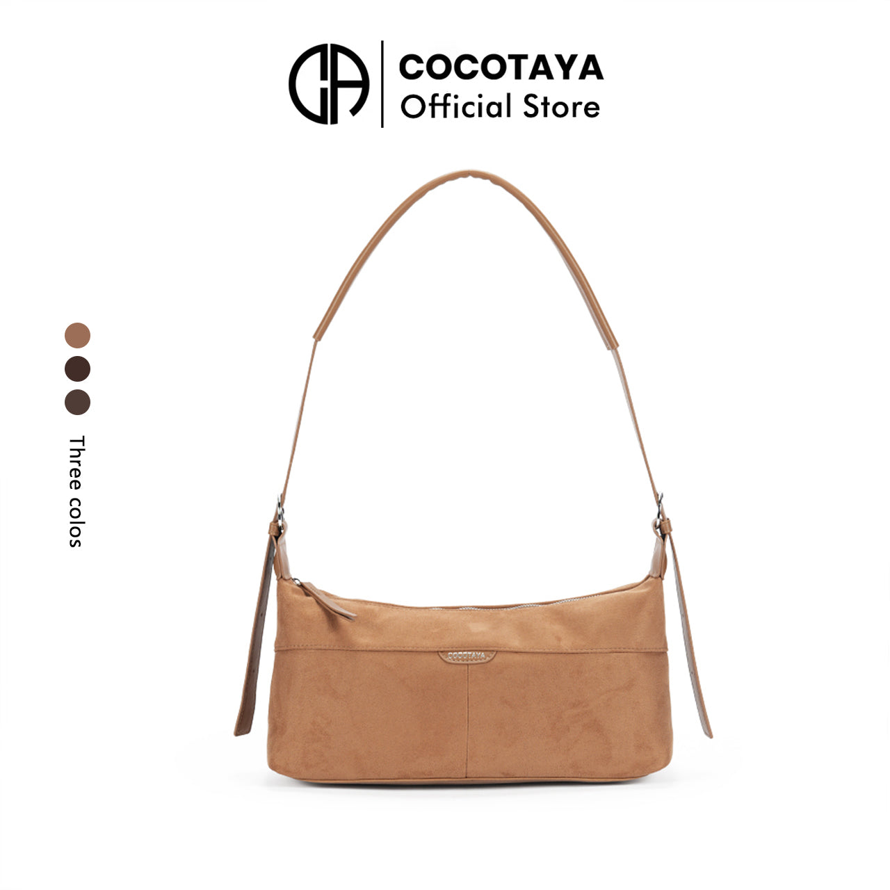 (COCOTAYA)Retro suede underarm bag, stylish leather handbag