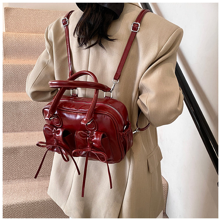 Сәнді сүйкімді садақ дизайны қол сөмкесі үлкен сыйымдылығы бар рюкзак