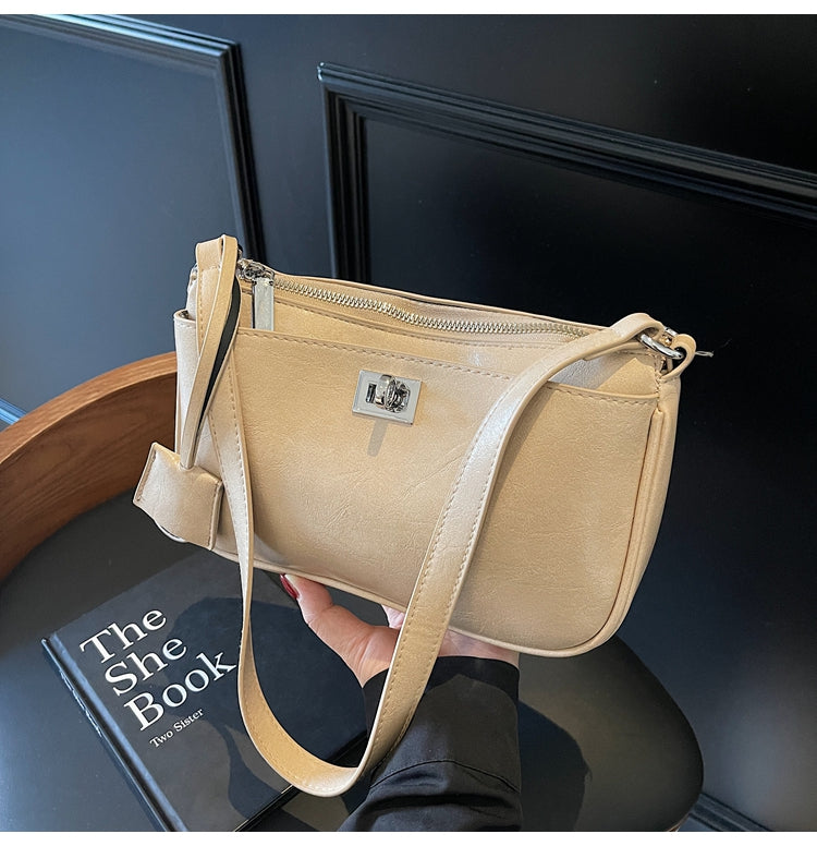 Fashionable and simple style small square bag under the armpit, versatile trendy commuting shoulder messenger bag