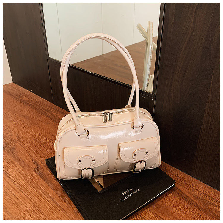 Fashion large-capacity hand-held commuter bag, advanced women's bag all-match solid color underarm bag