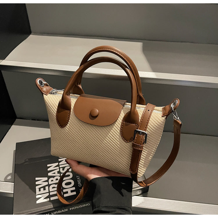New high-end women's handbag, fashionable retro color matching shoulder messenger bag