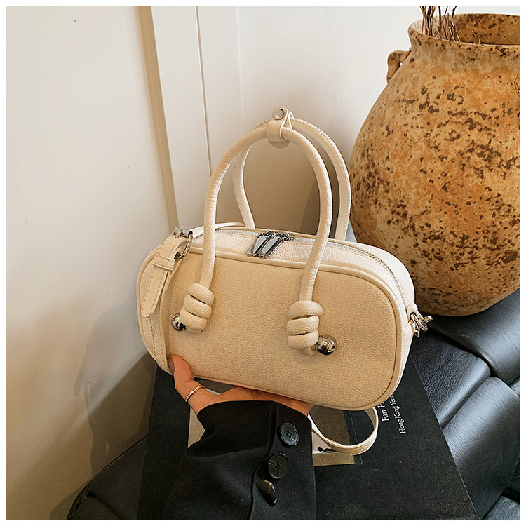 Fashionable litchi pattern small square handbag large capacity commuting shoulder messenger bag for women