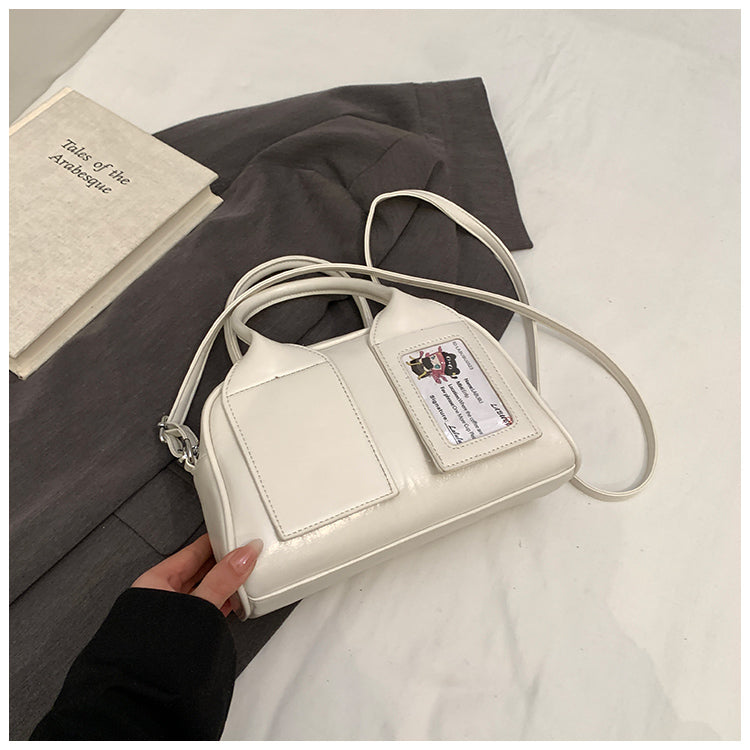 Cute solid color shiny women's handbag, large capacity rest shoulder messenger bag