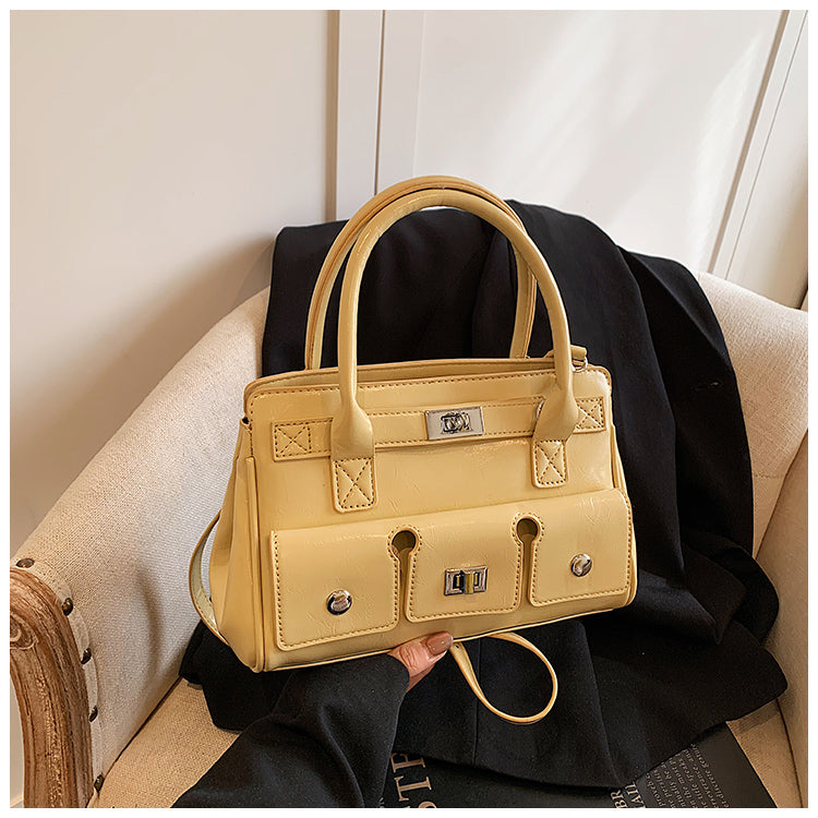 High-end stylish large-capacity simple handbag, fashionable commuter shoulder messenger bag
