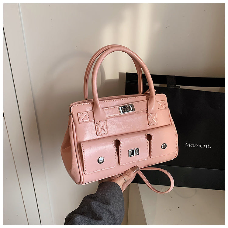 High-end stylish large-capacity simple handbag, fashionable commuter shoulder messenger bag