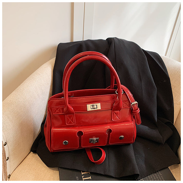 High-end stylish large-capacity simple handbag, fashionable commuter shoulder messenger bag