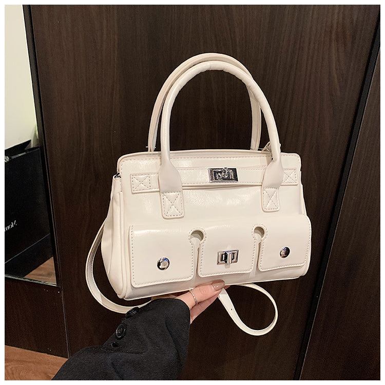 High-end stylish large-capacity simple handbag, fashionable commuter shoulder messenger bag