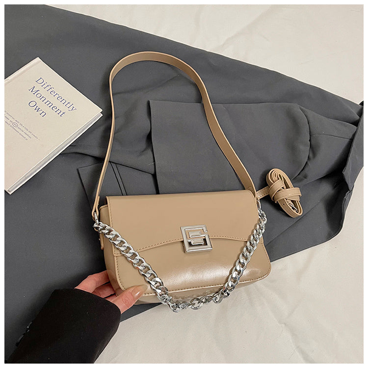 High-grade chain design underarm women's bag, fashionable and versatile shoulder messenger bag