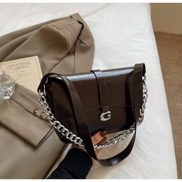 Fashion chain design bag, high-end all-match small square bag, commuter messenger bag