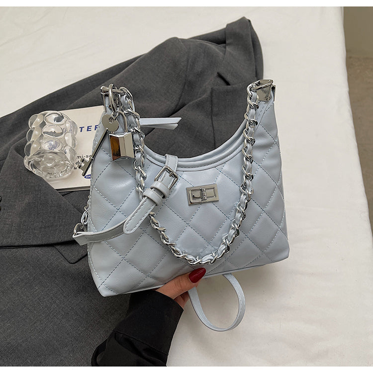 New diamond chain design, simple and versatile, high-quality women's shoulder handbag commuter messenger bag