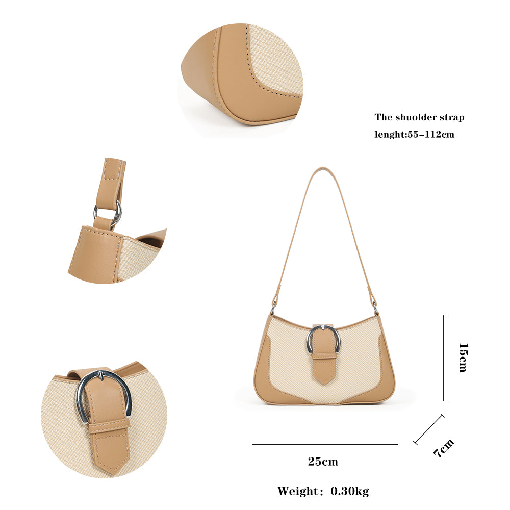 Trendy and fashionable retro handbags, high-end contrast color design underarm bags, casual shoulder messenger bags
