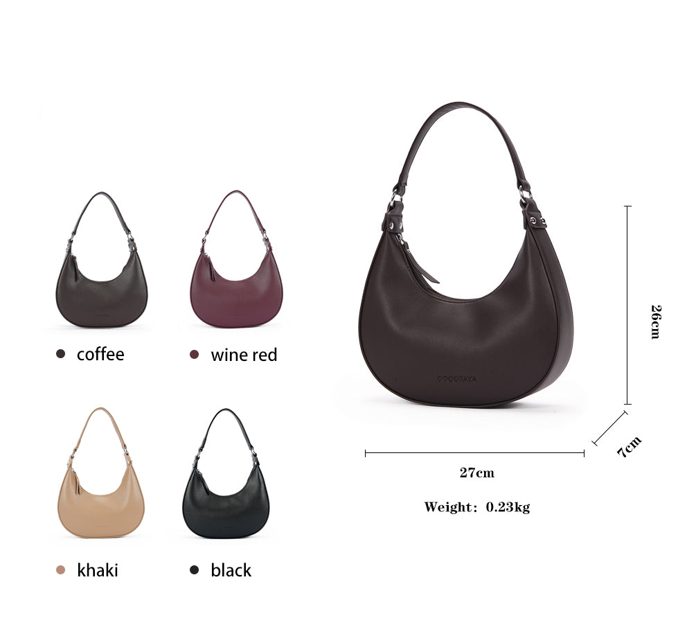 (COCOTAYA) women's PU solid color underarm bags, stylish and simple, gentle and versatile shoulder bag