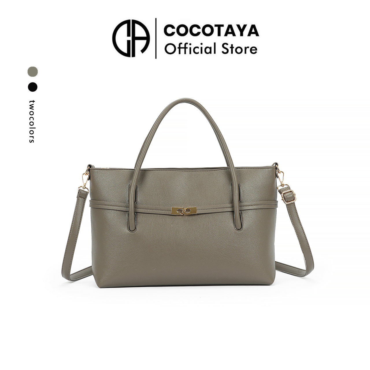 (COCOTAYA)Aurelia Bag Exquisite PU briefcase large handbag tote bag with a lychee texture on the surface