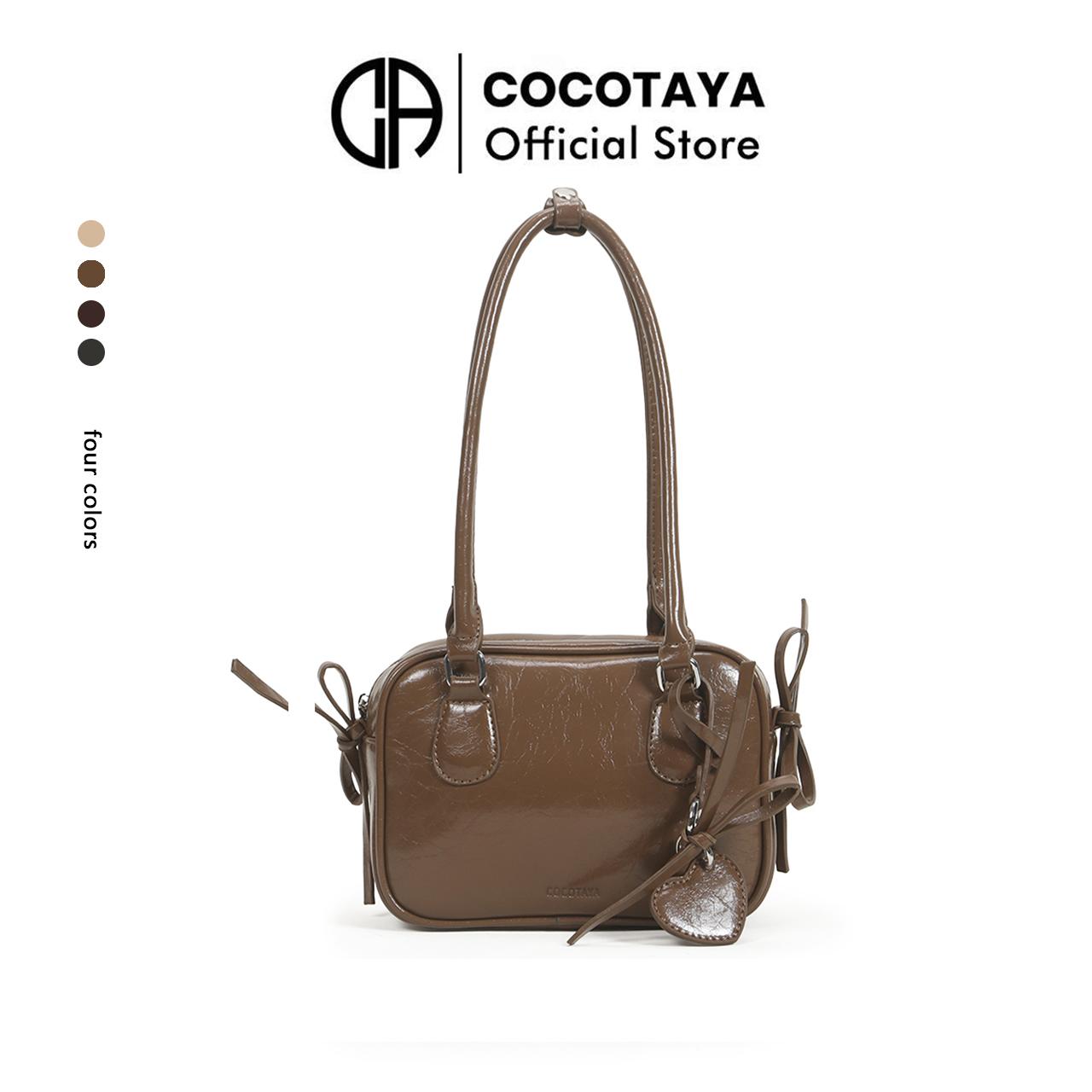 Simple retro bow handbag small square bag fashionable ladies PU leather shoulder underarm bag solid color