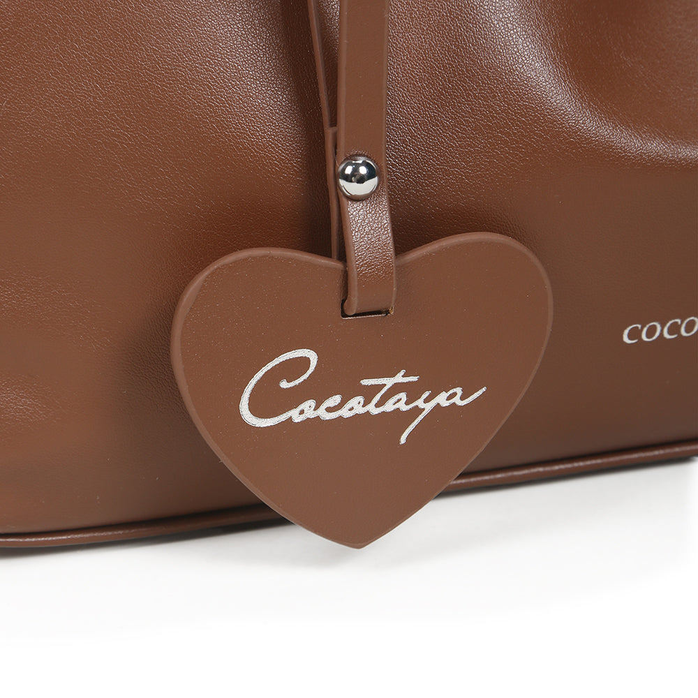(COCOTAYA) Fashion PU soft leather drawstring handbag, high-quality crossbody bag
