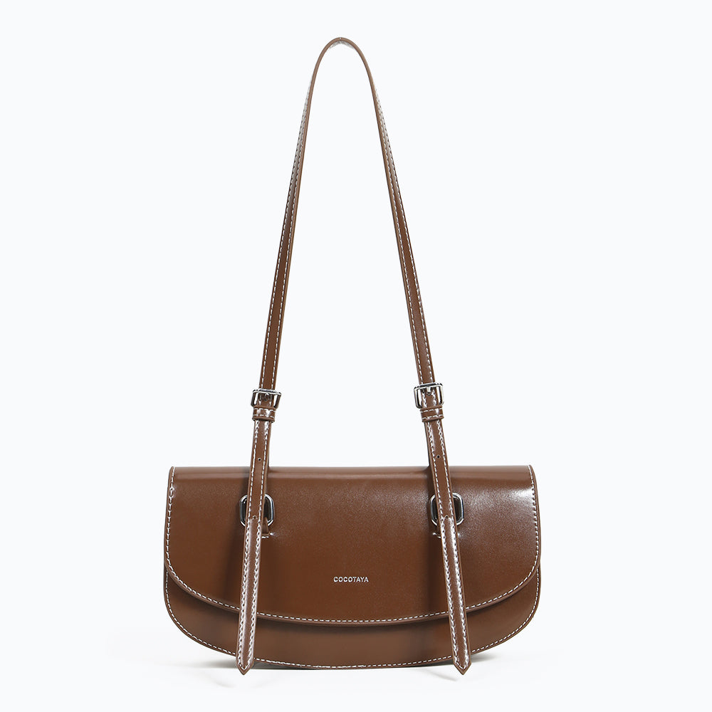 Fashionable and versatile PU bag, simple and elegant single-shoulder messenger bag with magnetic design