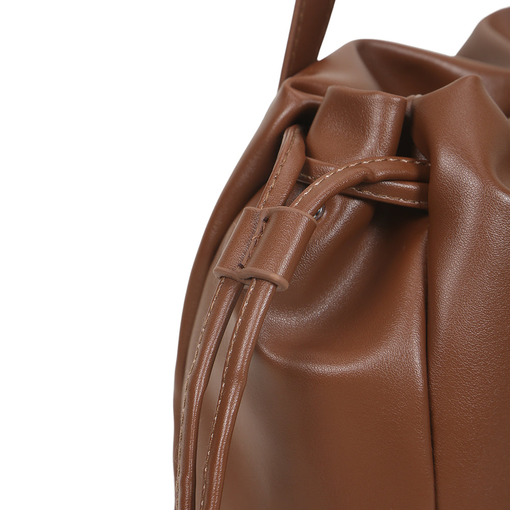 (COCOTAYA) Fashion PU soft leather drawstring handbag, high-quality crossbody bag