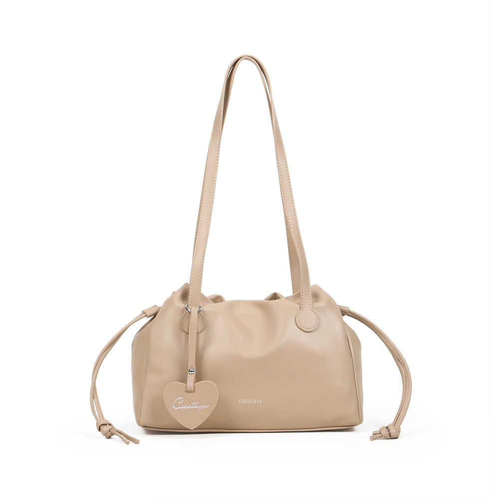 (COCOTAYA) Fashion PU soft leather drawstring handbag, high-quality crossbody bag