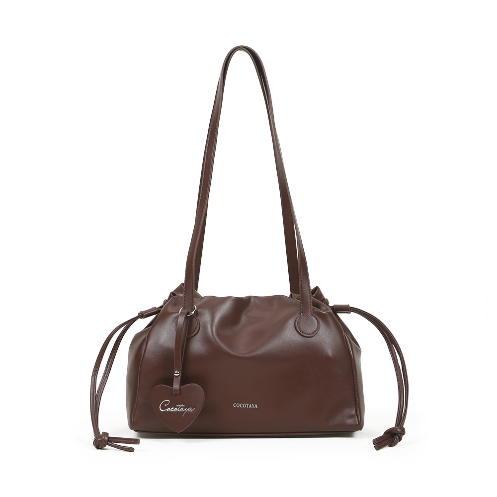 (COCOTAYA) Fashion PU soft leather drawstring handbag, high-quality crossbody bag