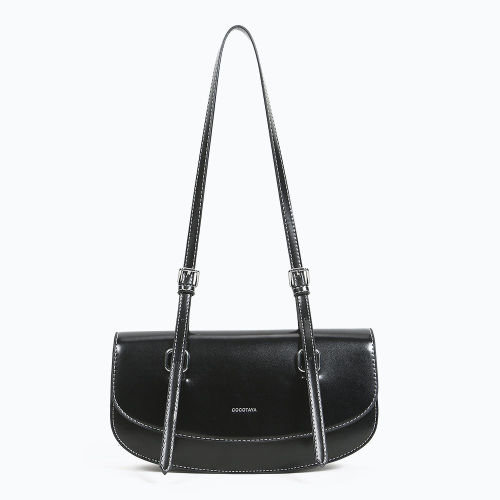 Fashionable and versatile PU bag, simple and elegant single-shoulder messenger bag with magnetic design