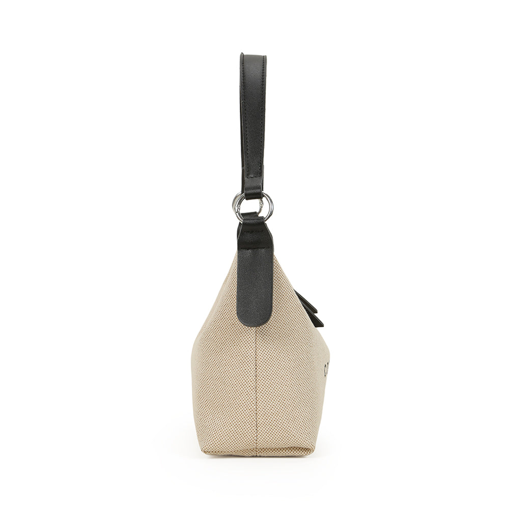 Soft Canvas Casual Handbag, Fashion Shoulder Bag, PU Leather Shoulder Strap, Letter Print