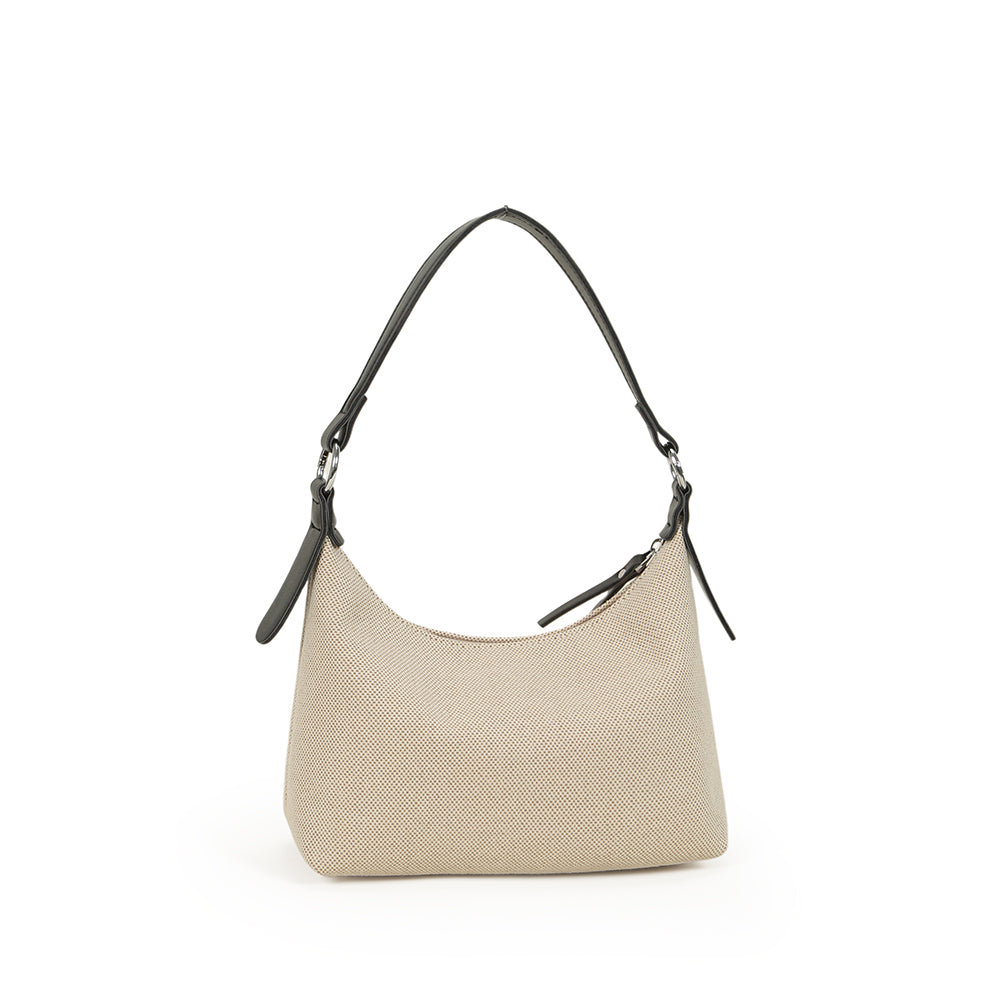 Soft Canvas Casual Handbag, Fashion Shoulder Bag, PU Leather Shoulder Strap, Letter Print