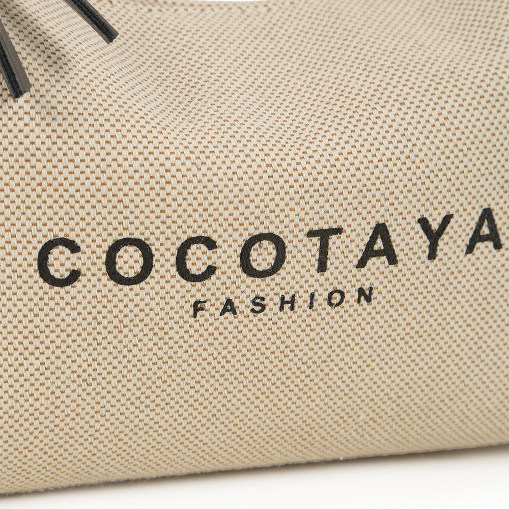 Soft Canvas Casual Handbag, Fashion Shoulder Bag, PU Leather Shoulder Strap, Letter Print
