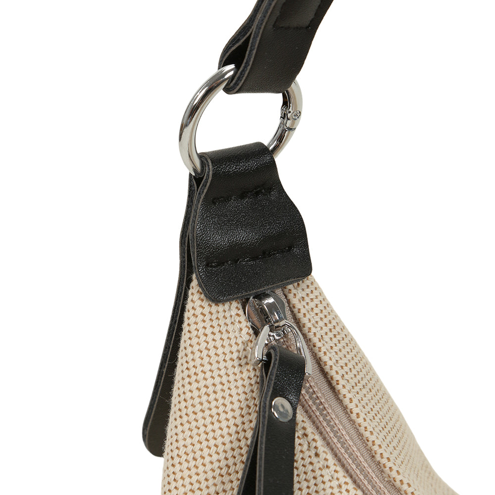 Soft Canvas Casual Handbag, Fashion Shoulder Bag, PU Leather Shoulder Strap, Letter Print