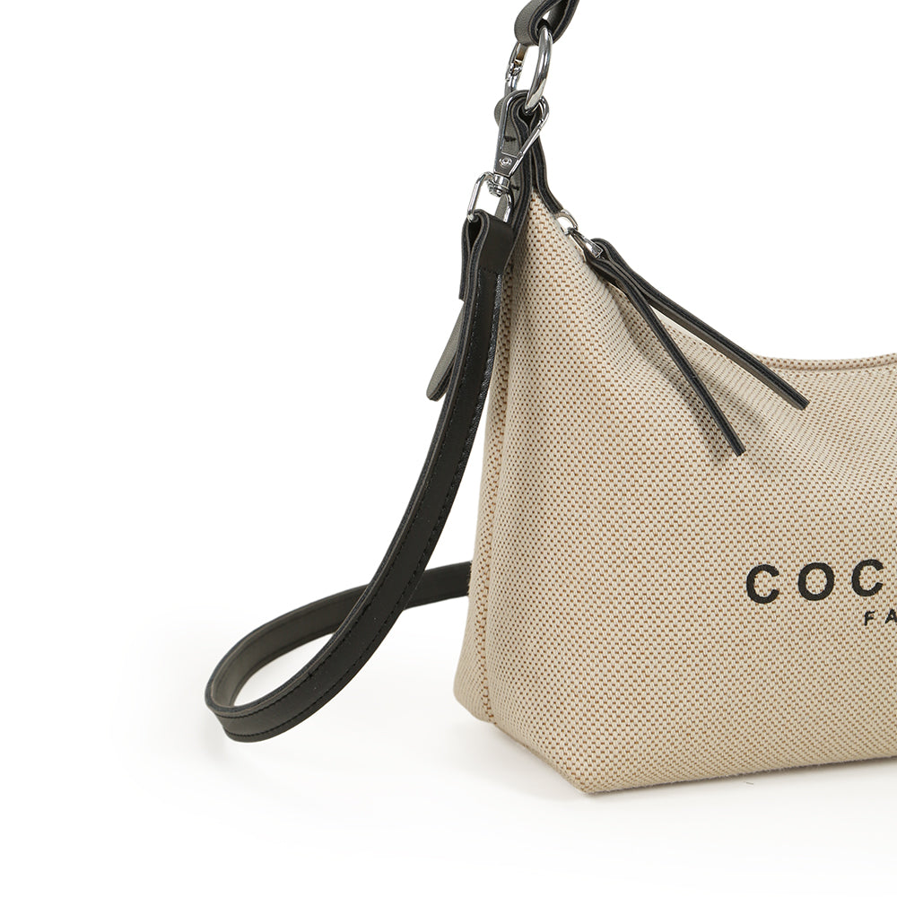 Soft Canvas Casual Handbag, Fashion Shoulder Bag, PU Leather Shoulder Strap, Letter Print