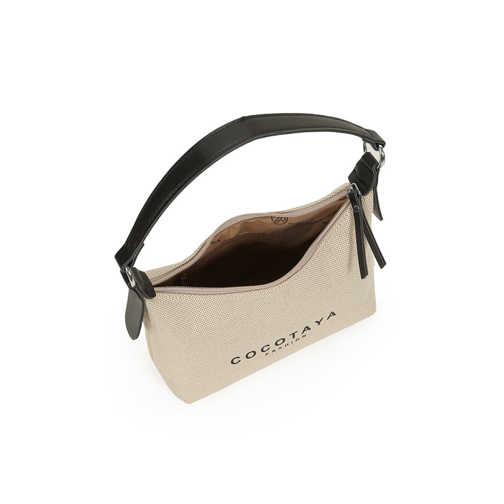 Soft Canvas Casual Handbag, Fashion Shoulder Bag, PU Leather Shoulder Strap, Letter Print