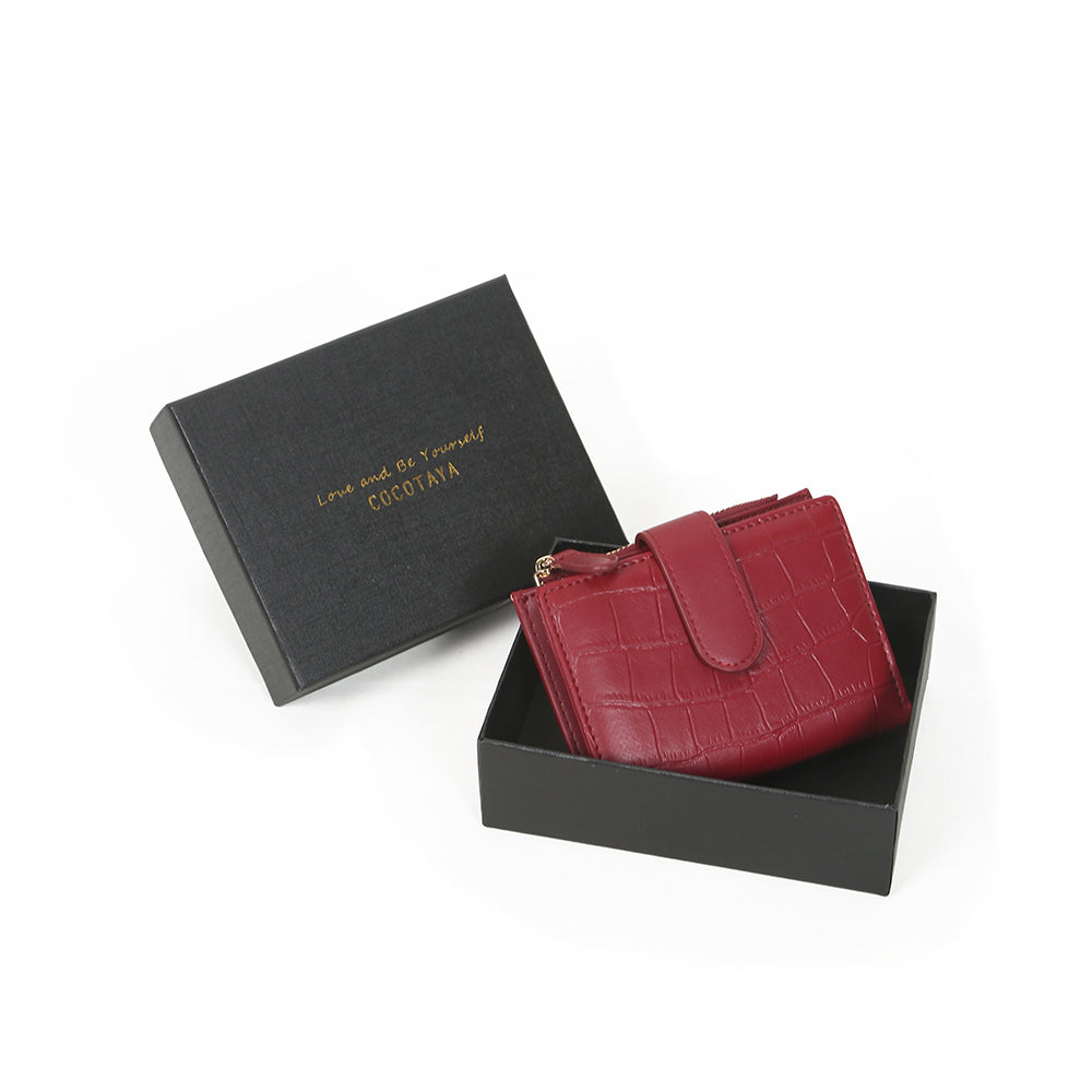 Short multicolor simple bifold magnetic wallet pocket ladies pu leather