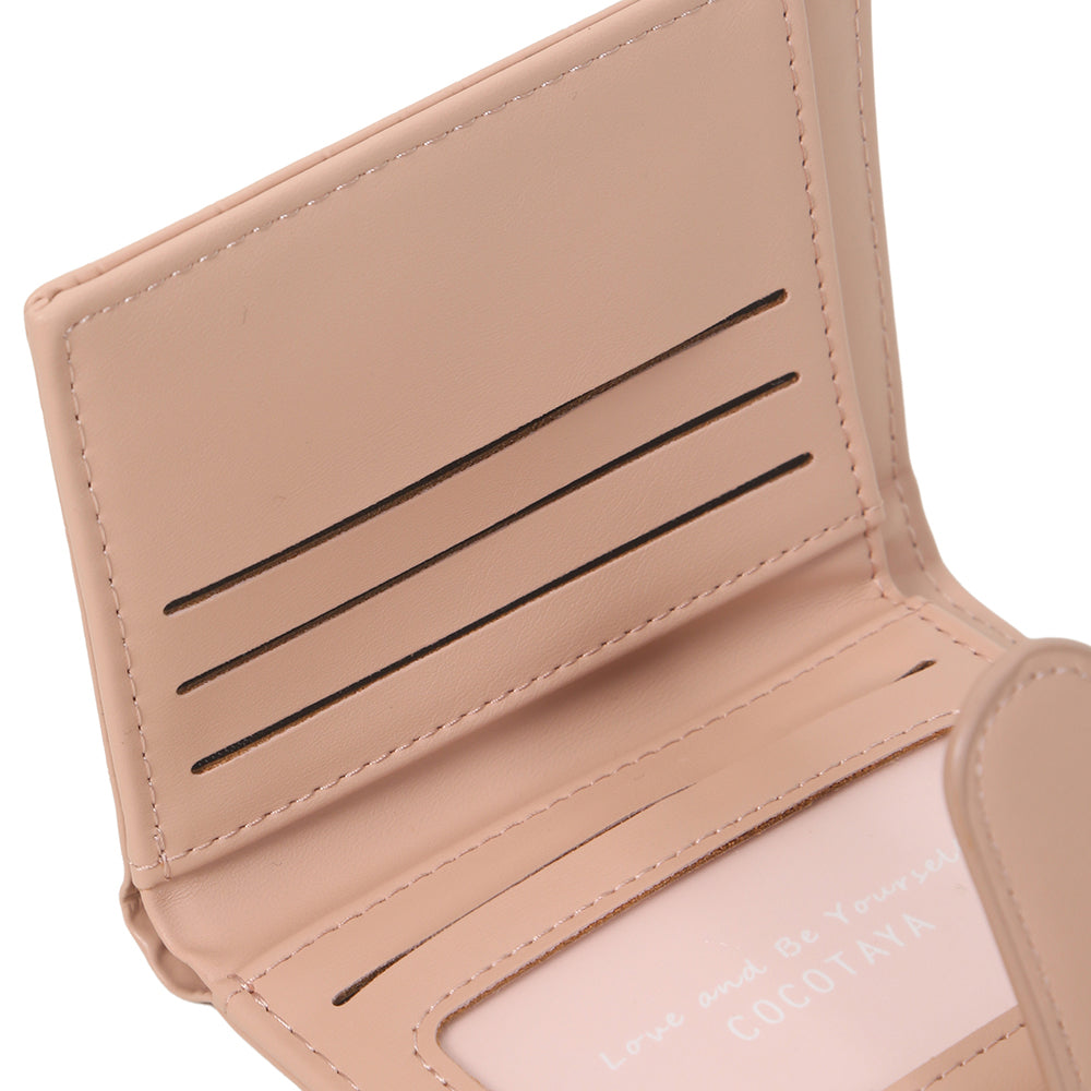 Short multicolor simple bifold magnetic wallet pocket ladies pu leather