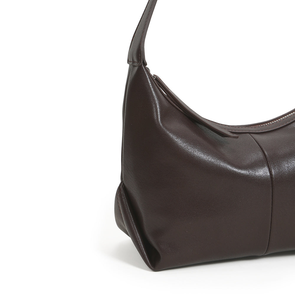 Retro high-quality fashion lady PU leather shoulder large-capacity solid color leisure bag