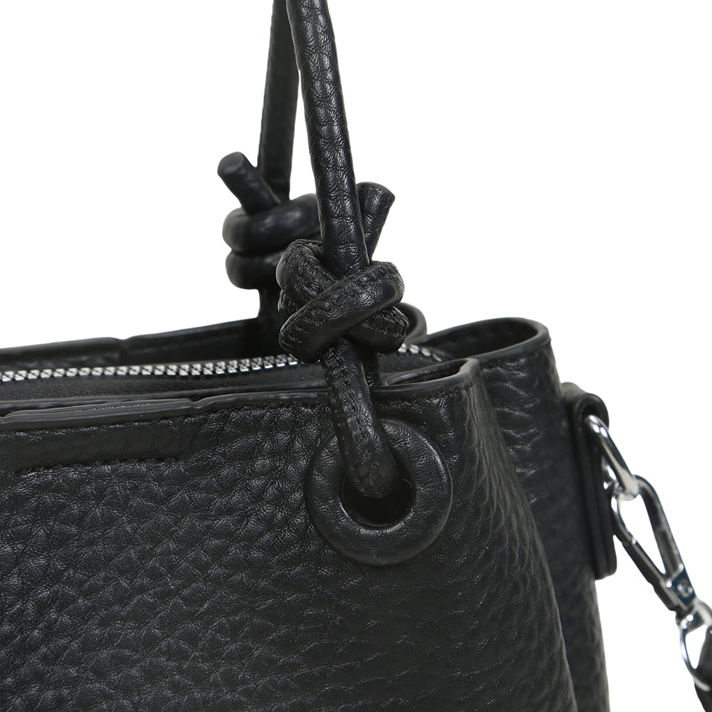 Fashionable and simple solid color handbag, versatile retro bucket bag shoulder messenger bag