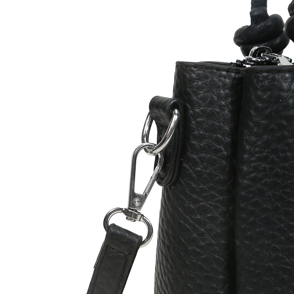 Fashionable and simple solid color handbag, versatile retro bucket bag shoulder messenger bag