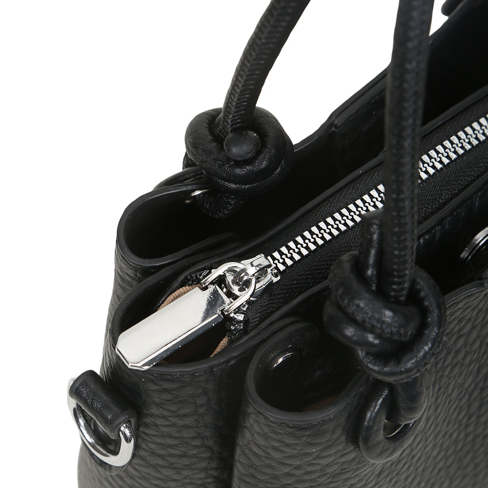 Fashionable and simple solid color handbag, versatile retro bucket bag shoulder messenger bag