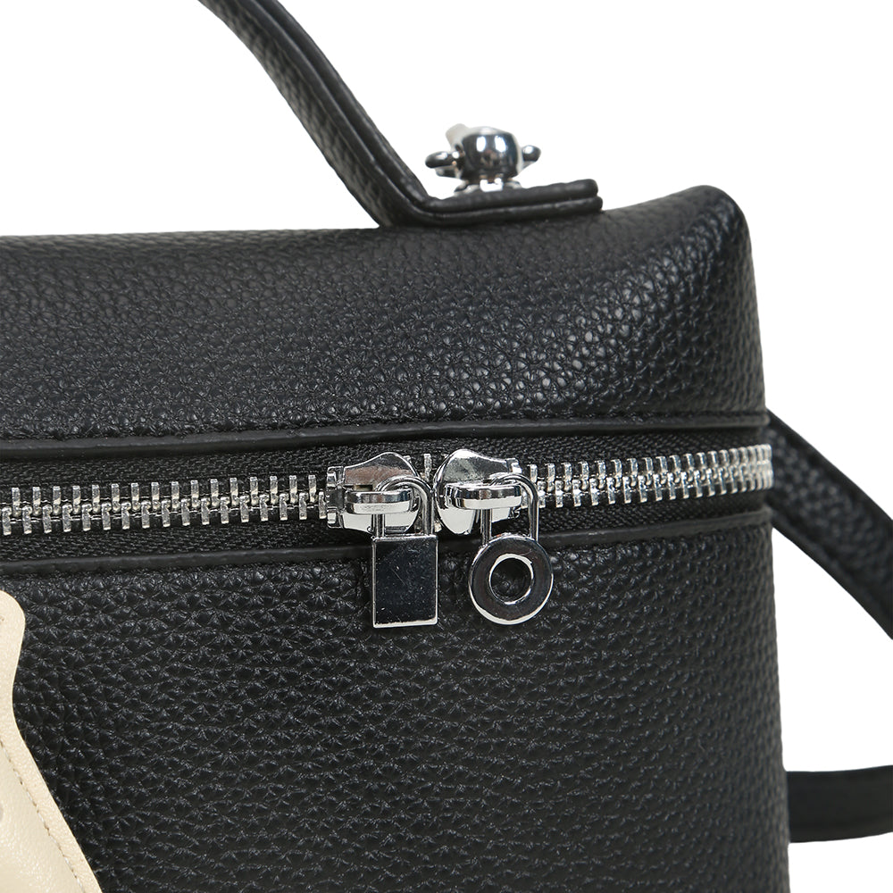 Fashion solid color handbag with pendant, casual commuter shoulder messenger bag