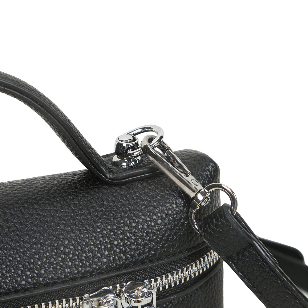 Fashion solid color handbag with pendant, casual commuter shoulder messenger bag