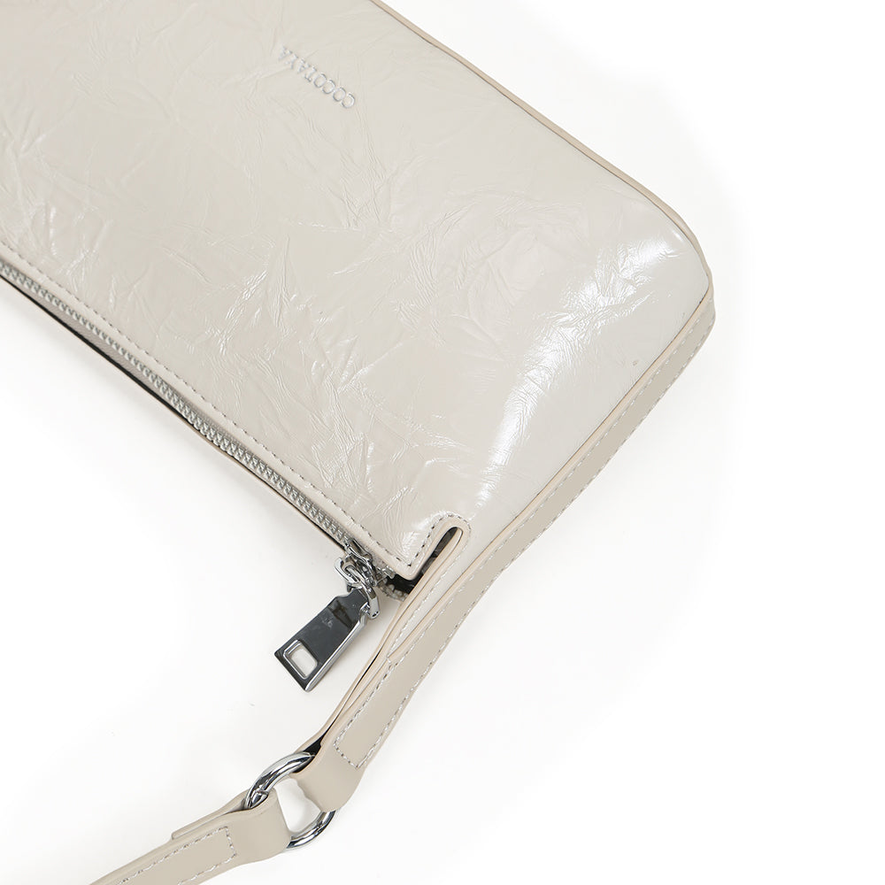 (COCOTAYA) Fashionable and elegant pleated design shiny small square handbag, casual and versatile single shoulder crossbody underarm bag