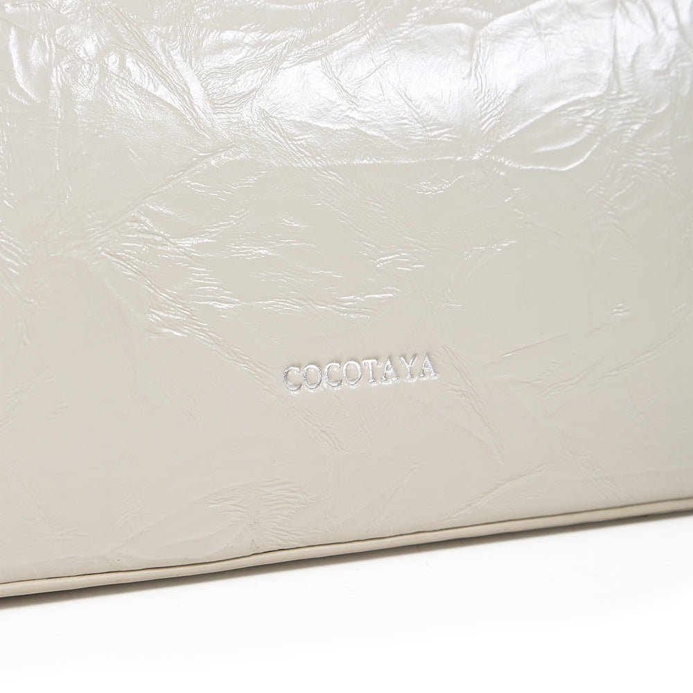 (COCOTAYA) Fashionable and elegant pleated design shiny small square handbag, casual and versatile single shoulder crossbody underarm bag