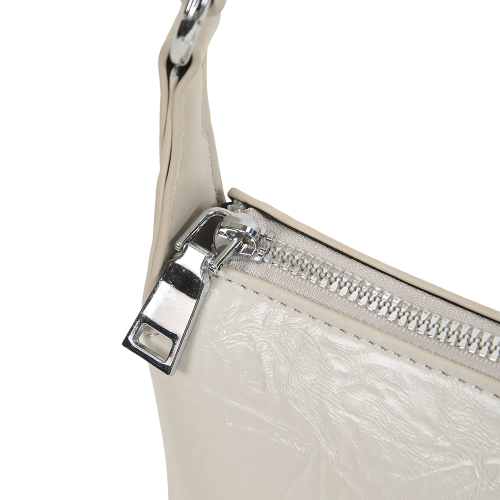 (COCOTAYA) Fashionable and elegant pleated design shiny small square handbag, casual and versatile single shoulder crossbody underarm bag