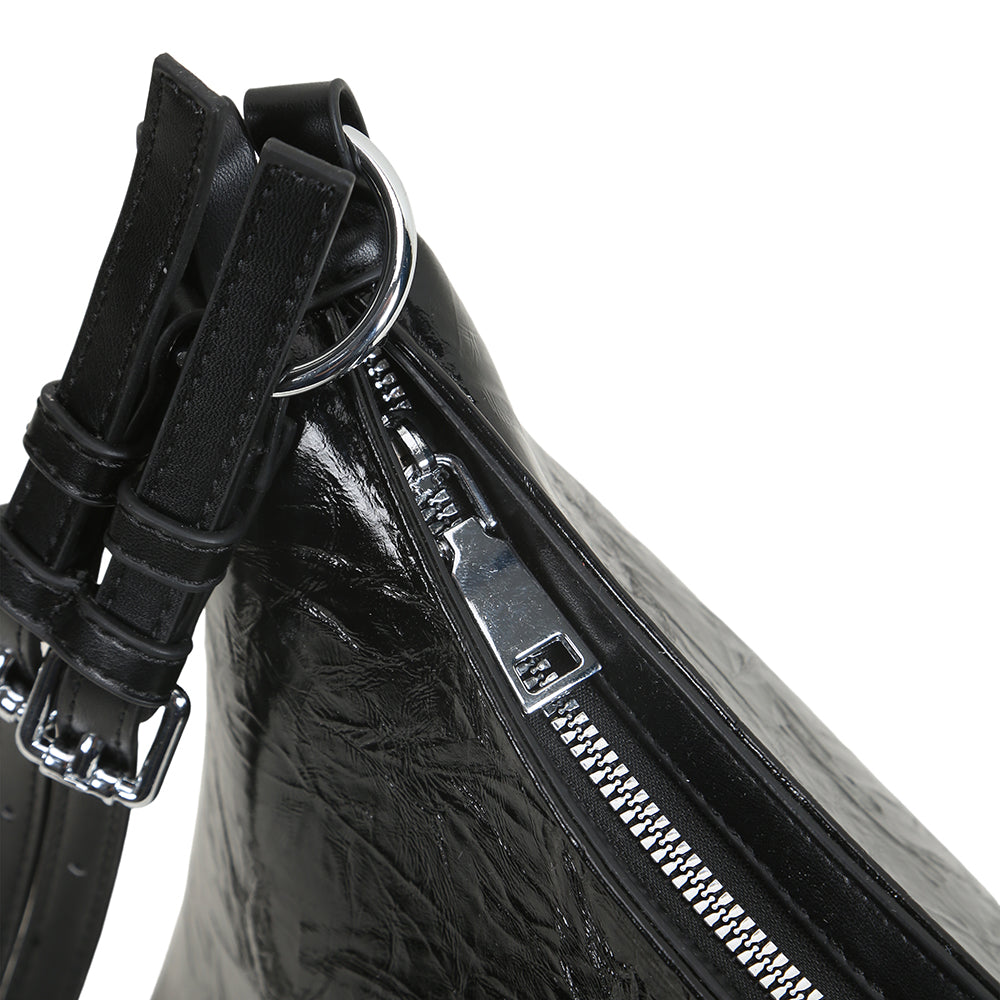 Fashionable and versatile large-capacity bag, PU soft leather pleated texture design, crossbody shoulder bag.