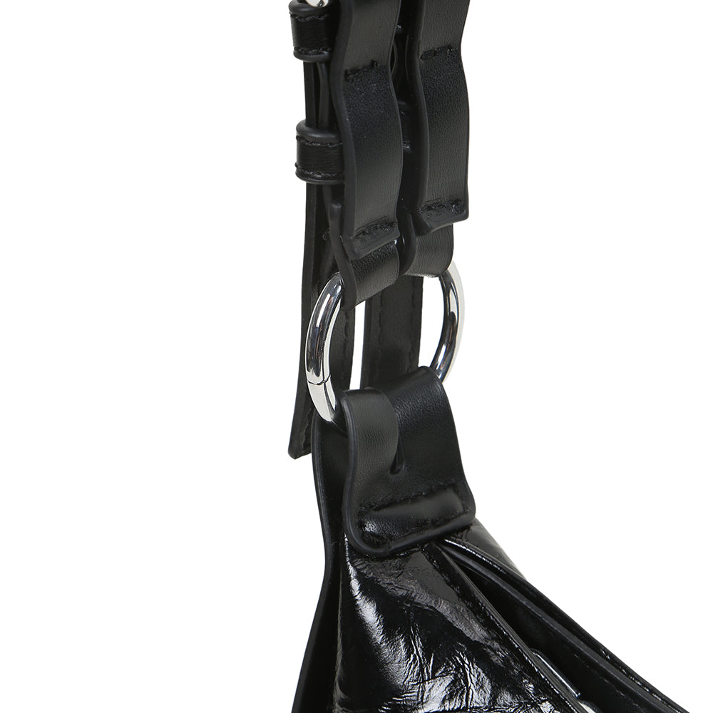 Fashionable and versatile large-capacity bag, PU soft leather pleated texture design, crossbody shoulder bag.